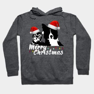 Merry Christmas Pet Lovers with Santa Claus Hat Hoodie